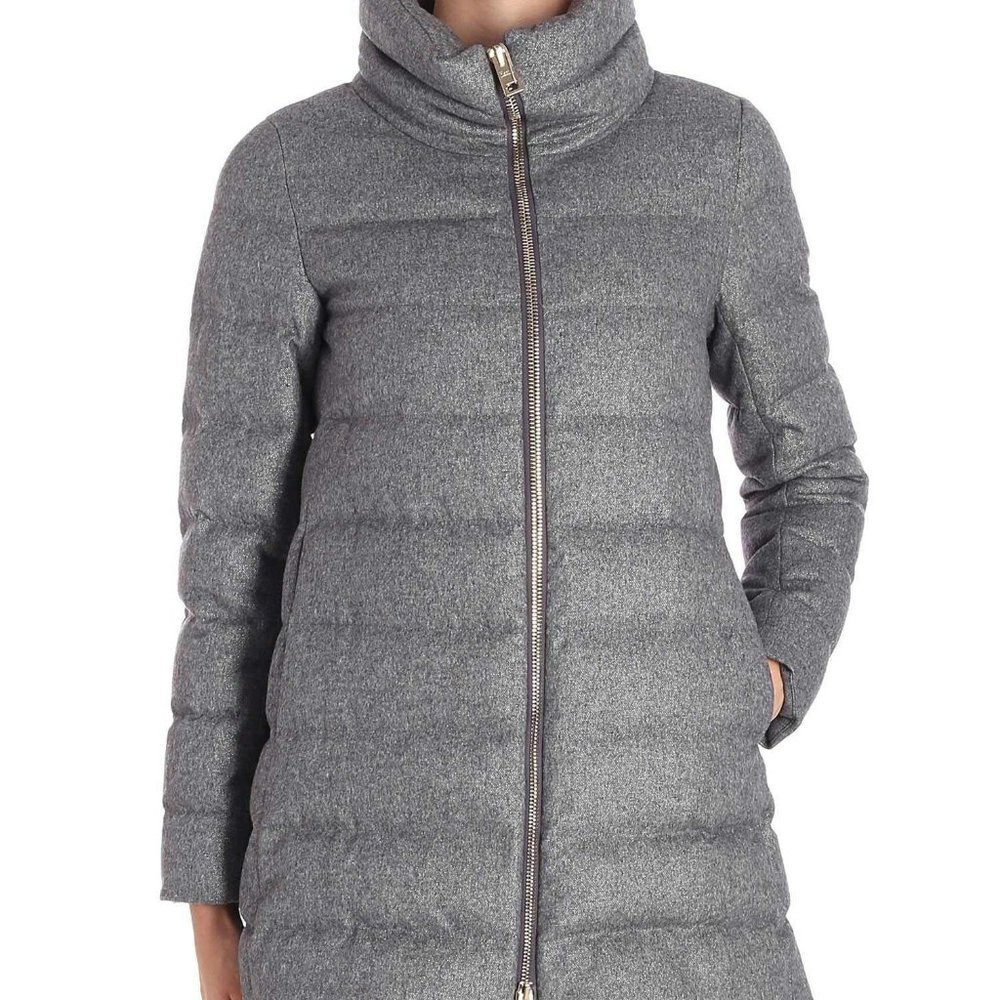 Silk Cashmere Down Coat Grey